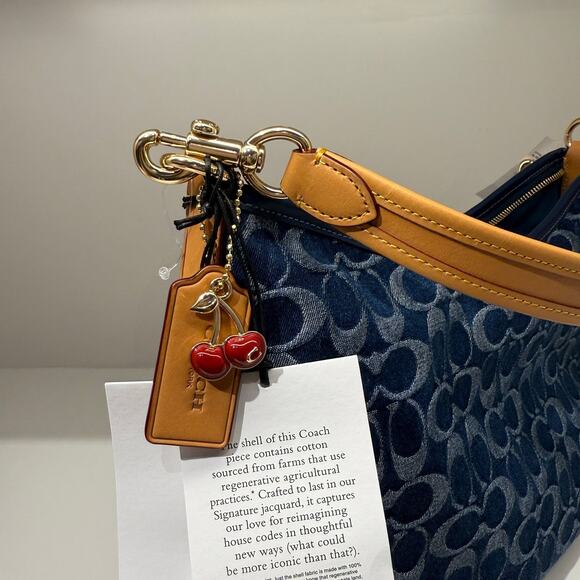 Coach Laurel Shoulder Bag In Signature Denim CY702 & gift receipt - Picture 3 of 16